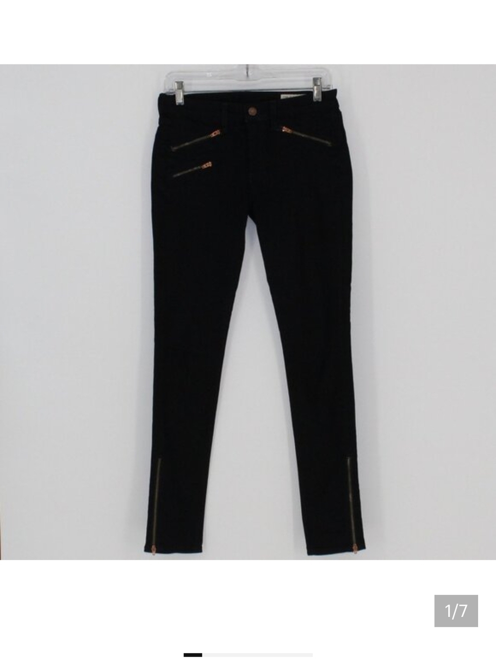 rag & bone Black Skinny Zip-Pocket Ankle Pants